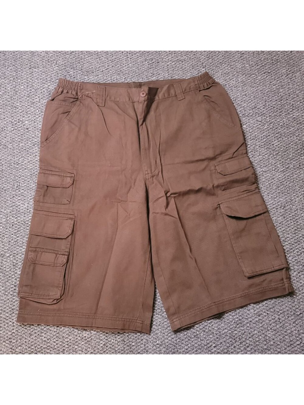 Boulder Creek Cargo Shorts Mens 36 Big Tall Khaki Elastic LL Chino y2K Brown